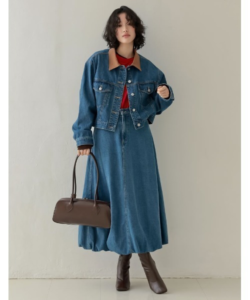 「Re:EDIT」 デニムジャケット LARGE ブルー系その他 レディース