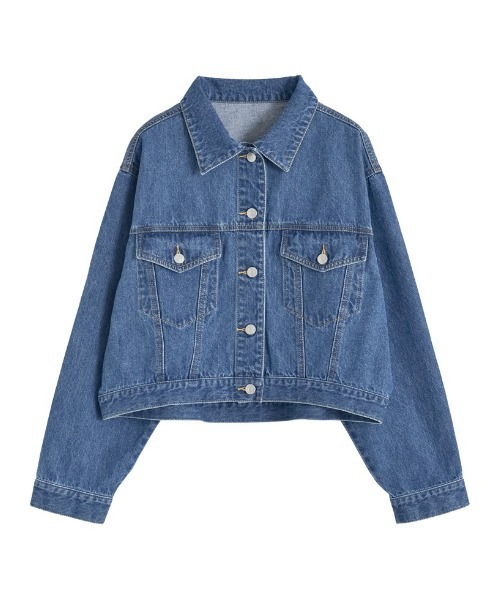 「Re:EDIT」 デニムジャケット LARGE ブルー系その他 レディース