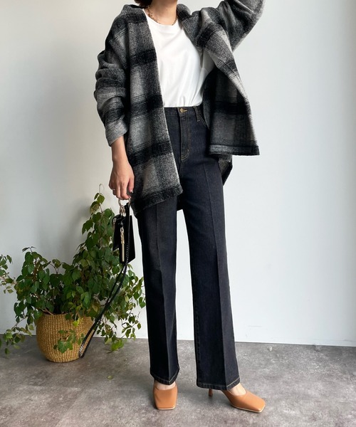 「DouDou」 加工デニムパンツ 36 ブルー レディース_画像6
