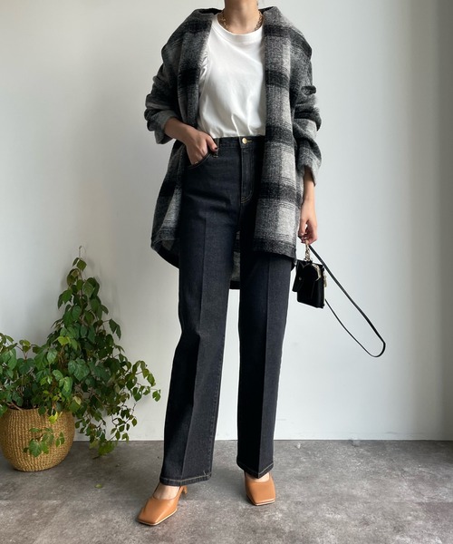 「DouDou」 加工デニムパンツ 36 ブルー レディース_画像7