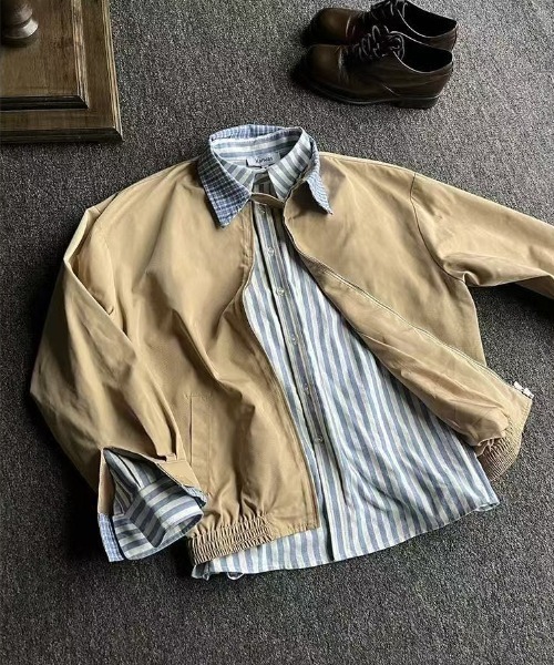 ジャケット・アウター check frill shirt blouson FEKETE FreeZone ブルゾン アウター チェックシャツレイヤード風ジャケット