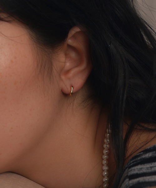 whoseA（フーシー） ピアス 「silver925」SquareHoopPierce8mm