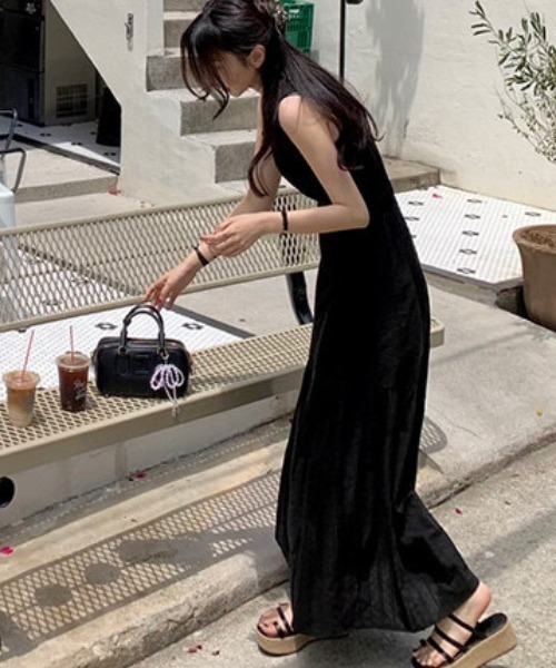 「FREE STYLISTS」 「YUGA」ノースリーブワンピース FREE ブラック レディース_画像7