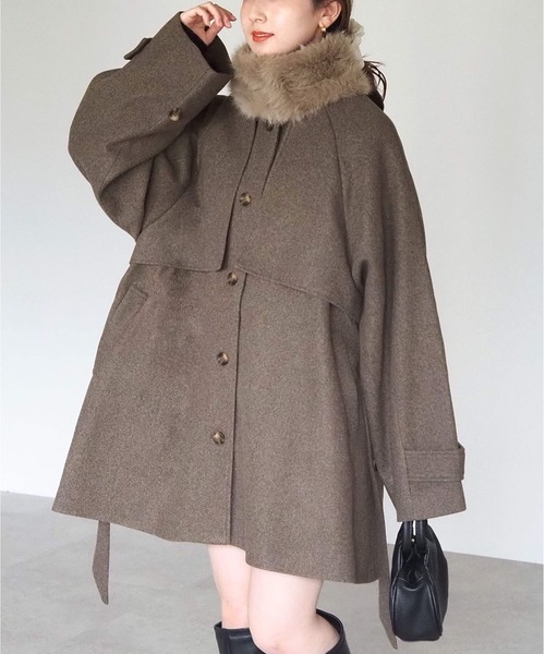 tiptop（ティップトップ） トレンチコート コート ファーティペット付