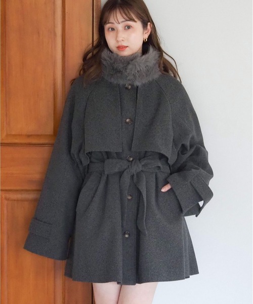 tiptop（ティップトップ） トレンチコート コート ファーティペット付