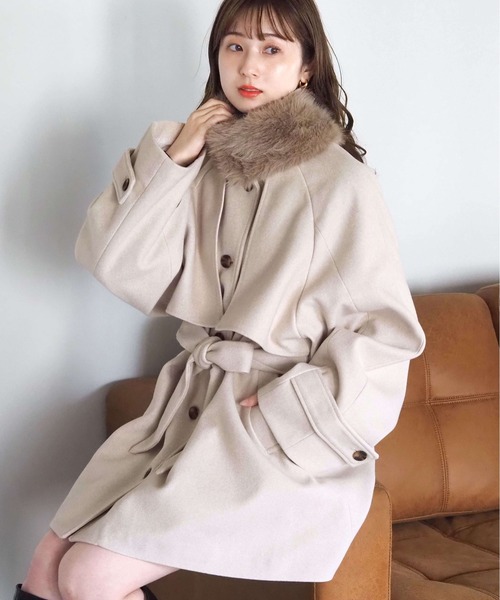 tiptop（ティップトップ） トレンチコート コート ファーティペット付