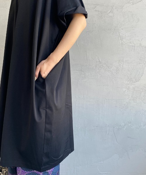 ミズイロインド⭐︎ネイビー 半袖 プリーツ ワンピース mizuiroind（ミズイロインド） 半袖ワンピース F ネイビー レディース