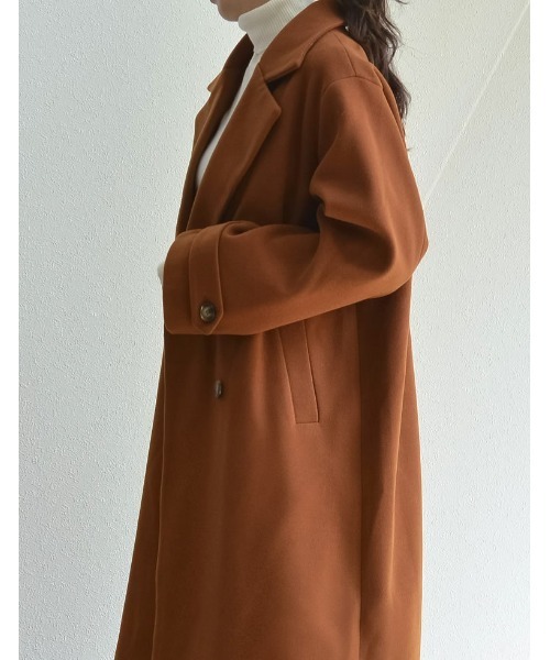 「Re:EDIT」 チェスターコート MEDIUM ブラック×ホワイト レディース_画像5