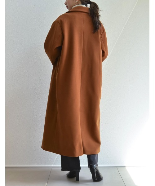 「Re:EDIT」 チェスターコート MEDIUM ブラック×ホワイト レディース_画像6