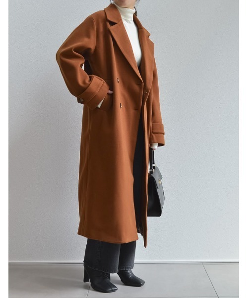 「Re:EDIT」 チェスターコート MEDIUM ブラック×ホワイト レディース_画像7