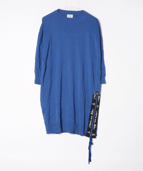 LANVIN en Bleu リブニットワンピース M LANVIN en Bleu」 ニットワンピース 38 ブルー レディース LANVIN on