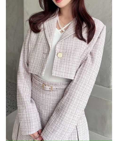 RESEXXY（リゼクシー） コート アウター ツイードクロップドジャケット