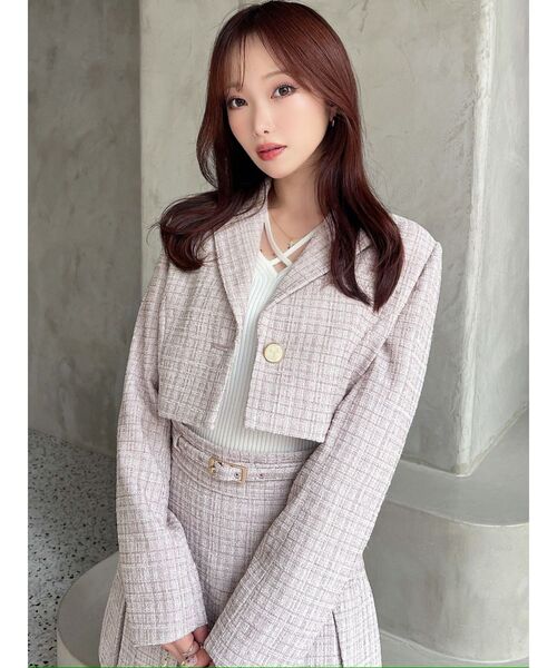 RESEXXY（リゼクシー） コート アウター ツイードクロップドジャケット