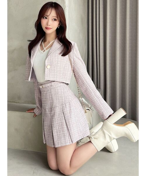 RESEXXY（リゼクシー） コート アウター ツイードクロップドジャケット