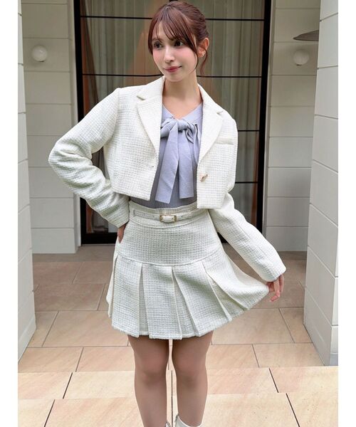 RESEXXY（リゼクシー） コート アウター ツイードクロップドジャケット