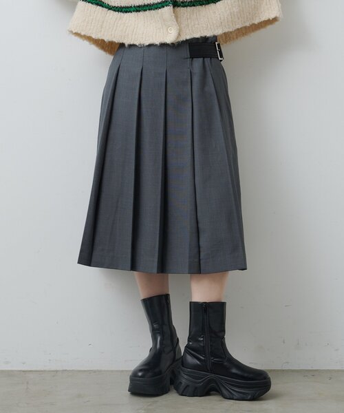 Kastane（カスタネ） スカート 「チェック＆無地/一部店舗限定」ベルト