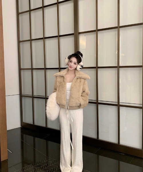 ALMO ブルゾン アウター 「LAMPOON」フェイクファーショートブルゾン