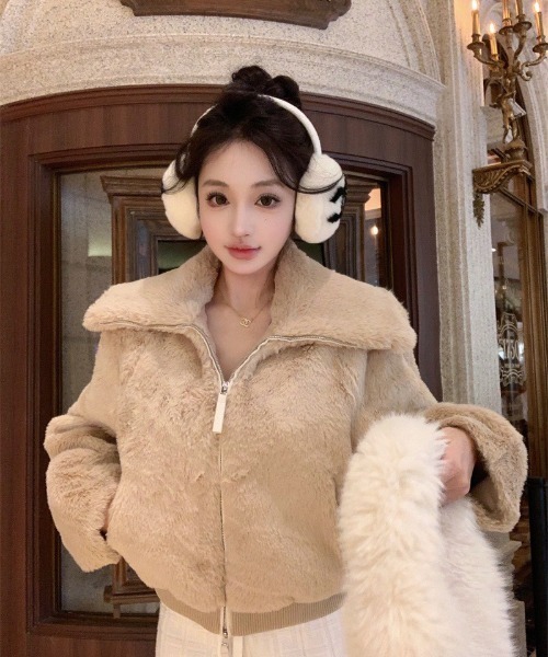 ALMO ブルゾン アウター 「LAMPOON」フェイクファーショートブルゾン