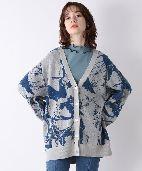 「JEANASIS」 ニットカーディガン FREE グレー系その他 レディース_画像6