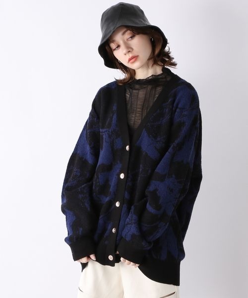 「JEANASIS」 ニットカーディガン FREE グレー系その他 レディース_画像7