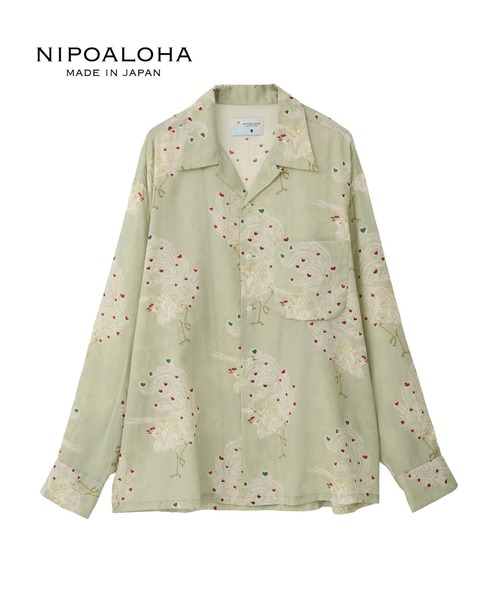 NIPOALOHA 鳳凰LONG SLEEVE WOOL SHIRT NIPOALOHA（ニポアロハ） シャツ 「NIPOALOHA」”鳳凰-PHOENIX” LONG