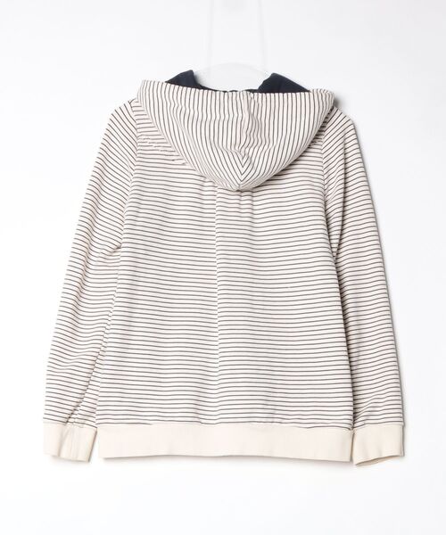「BURBERRY BLUE LABEL」 ボーダー柄ジップアップパーカー 38 ベージュ レディース_画像2