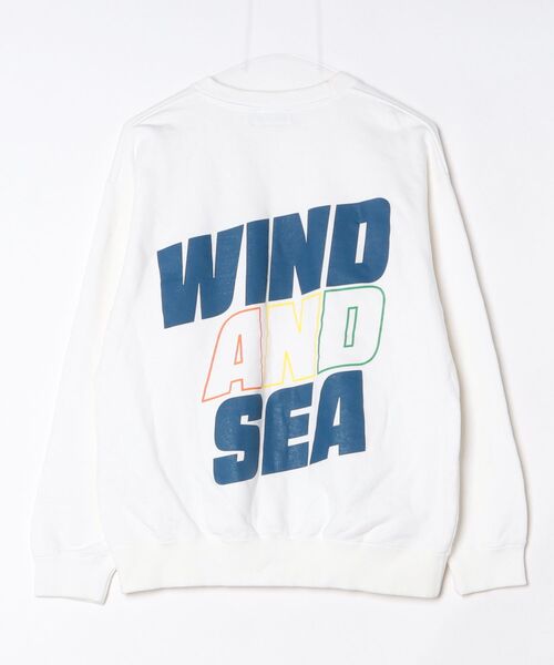 【美品】WIND AND SEA ウィンダンシー バックロゴ スウェット L WIND AND SEA（ウィンダンシー） スウェットカットソー L ホワイト