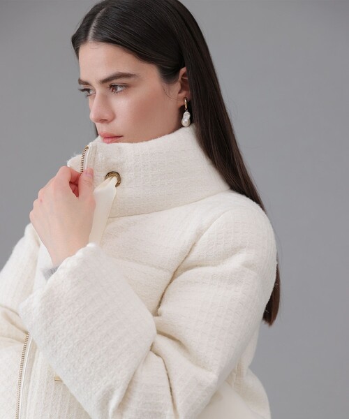 ANAYI（アナイ） ダウンコート ダウンジャケット ラティスツイード