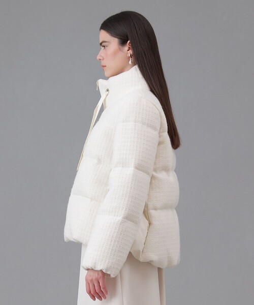 美品　ANAYI　ツイード生地　ダウンコート　ミドル丈　比翼仕立て　36 ANAYI（アナイ） ダウンコート ダウンジャケット ラティスツイード