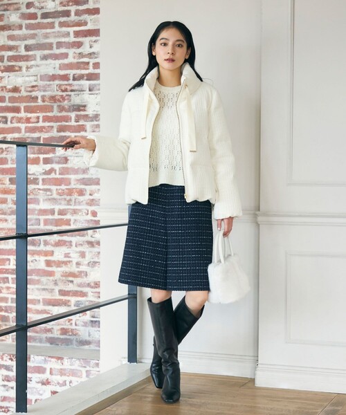 ANAYI（アナイ） ダウンコート ダウンジャケット ラティスツイード