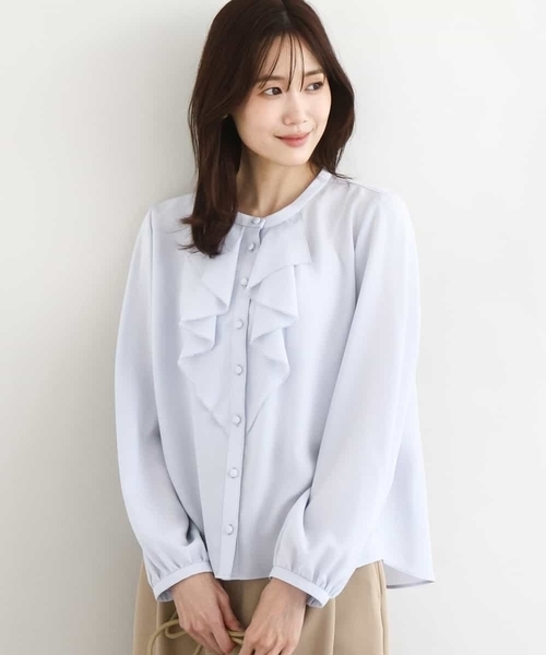 MK ミッシェルクラン（MK MICHEL  ）/ラッフルフリルブラウス/洗える MK MICHEL KLEIN（エムケー ミッシェルクラン） ブラウス シャツ