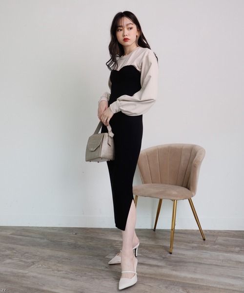 「LIPSERVICE」 ドッキングワンピース FREE ブラウン レディース_画像8