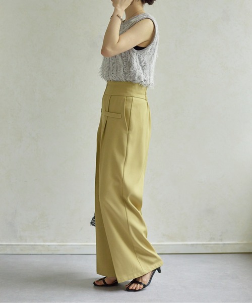 「Thevon」 スラックス FREE イエロー レディース_画像8