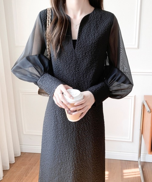 「ABITOKYO」 長袖ワンピース M モカ レディース_画像5