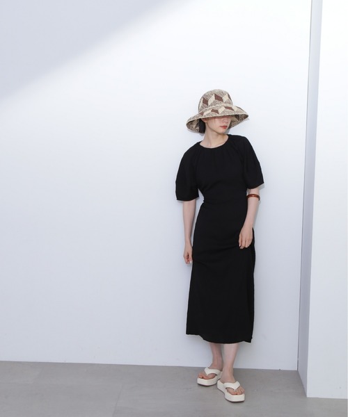 「N.（N. Natural Beauty Basic）」 半袖ワンピース MEDIUM ブルー レディースの画像