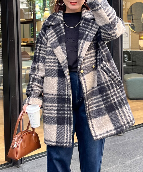 「Chez toi」 コート FREE ネイビー レディース_画像2