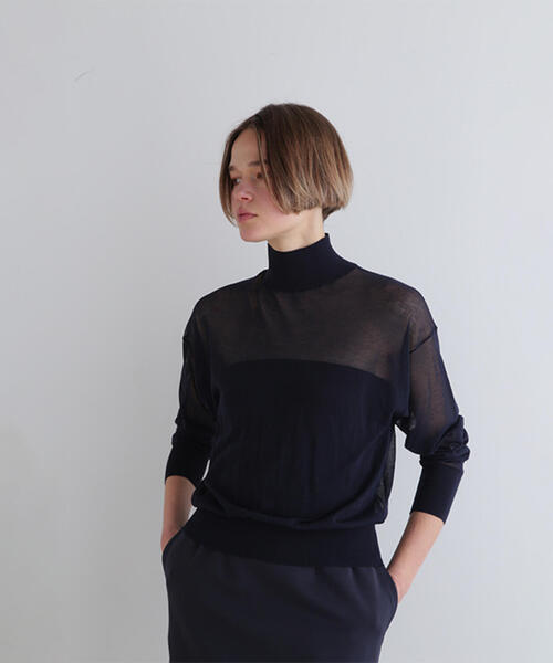LE PHIL(ルフィル) 長袖セーター サイズF レディース - 黒 タートルネック LE PHIL（ル フィル） ニット セーター ハイネックシアーニット