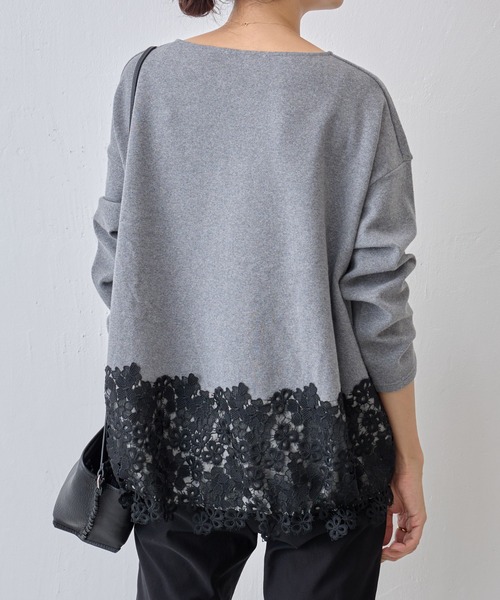 極美品 ビアズリー ネッププルオーバー グレー BEARDSLEY（ビアズリー） 長袖カットソー FREE グレー レディース