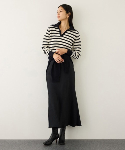 ほぼ新品　ROPE  ニット　セーター ROPE'（ロペ） ニット セーター モヘアシルク片畔ボートネックプル