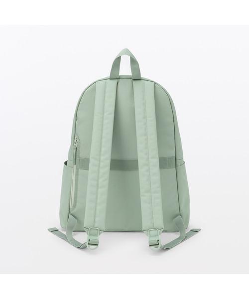 【未使用に近い】MUJI 撥水リップストップリュック ライトグリーン 無印良品（MUJI） デイバック リュック 肩の負担を軽くする 撥水