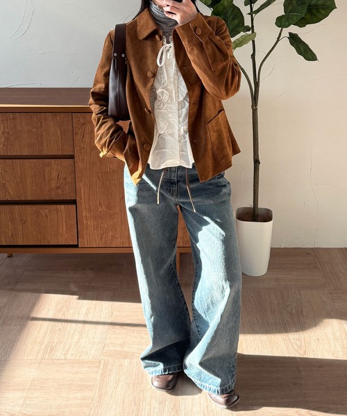 MUHET（ミュエータ） ブルゾン アウター faux-suede shirt jacket