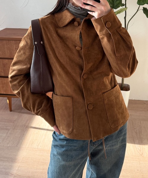 MUHET（ミュエータ） ブルゾン アウター faux-suede shirt jacket