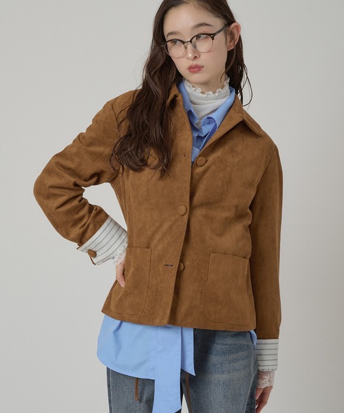MUHET（ミュエータ） ブルゾン アウター faux-suede shirt jacket
