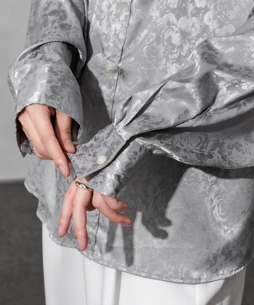 「Adoon plain」 長袖シャツ MEDIUM グレー メンズ_画像9