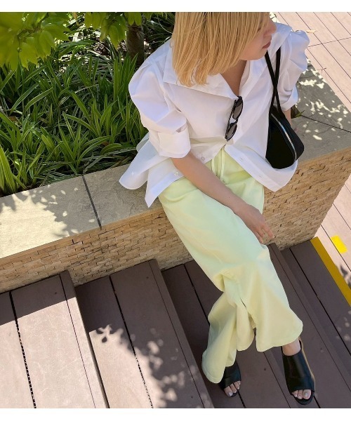 ブラウス シャツ タックスリーブショートスリーブシャツ / Tuck-Sleeve Short Sleeve Shirt レディースの画像