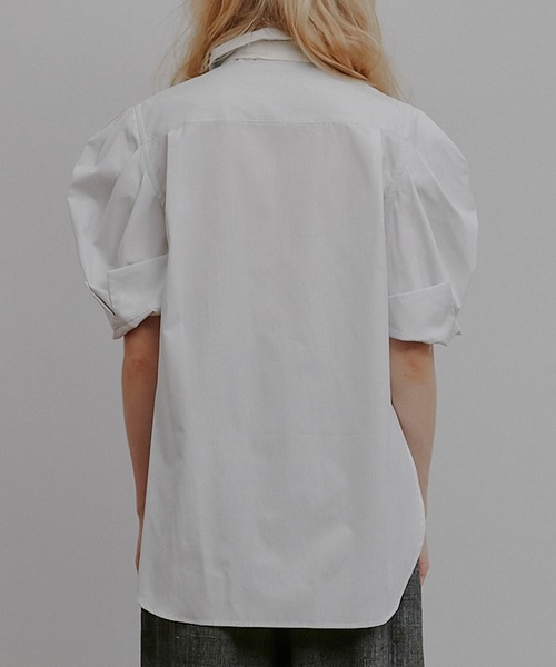 ブラウス シャツ タックスリーブショートスリーブシャツ / Tuck-Sleeve Short Sleeve Shirt レディースの画像