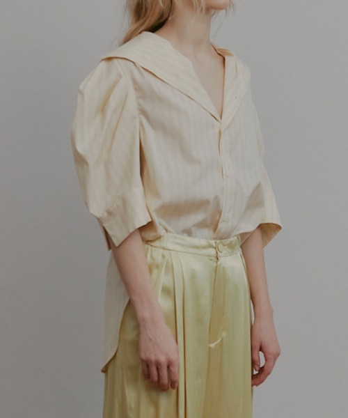 ブラウス シャツ タックスリーブショートスリーブシャツ / Tuck-Sleeve Short Sleeve Shirt レディースの画像