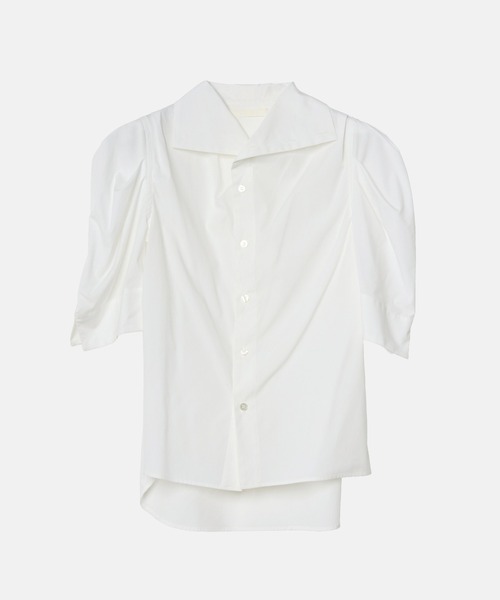 ブラウス シャツ タックスリーブショートスリーブシャツ / Tuck-Sleeve Short Sleeve Shirt レディースの画像