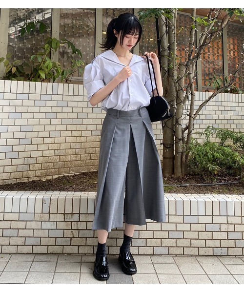ブラウス シャツ タックスリーブショートスリーブシャツ / Tuck-Sleeve Short Sleeve Shirt レディースの画像