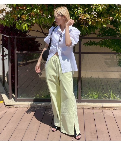 ブラウス シャツ タックスリーブショートスリーブシャツ / Tuck-Sleeve Short Sleeve Shirt レディースの画像